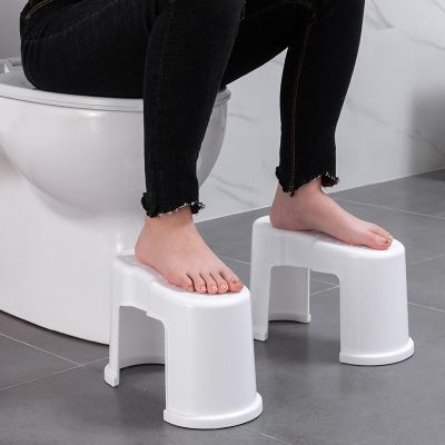2Pcs Bathroom Anti-skid Toilet Footstools Adult Thickened Anti-skid Toilet Footstools Plastic Toilet Stepping Stools