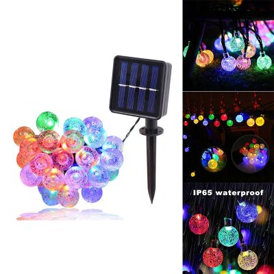 LED Crystal Ball Solar Lamp Power LED String Fairy Lights Solar Garlands Garden Christmas Decor for Outdoor