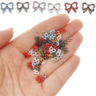 20Pcs 5/7mm Metal Mini Bow-knot Buckles Decor Buttons for DIY Doll Clothes Decoration Buckles Doll Bag Clothing Sewing Supplies Haberdashery
