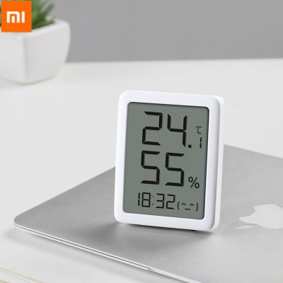 Miaomiaoce นาฬิกาจับเวลาเครื่องวัดอุณหภูมิความชื้นหน้าจอ Lcd ดิจิตอล Xiaomi