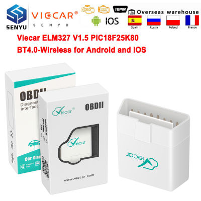 Viecar ELM 327 V1.5 Bluetooth-Compatible 4.0 ELM327 OBD2 Scanner PIC18F25K80 For AndroidIOS OBD OBD2 Car Diagnostic Auto tool