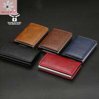 GARRIY Dompet Koin แฟชั่นกันน้ำเคสบัตรธนบัตรอเนกประสงค์สำหรับผู้ชาย,กระเป๋าใส่บัตรหนังใส่บัตรได้ทั้งโลหะเดี่ยวช่องป้องกัน RFID กันน้ำ