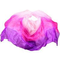 Bellydance Customized 100% Real Silk Veil Popular Hand Dyed Natural Silk Belly Dance Accessories Gradient Color Silk Veil 250Cm