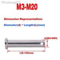 304 Stainless Steel Pin Shaft With Hole / Cotter Pin Combination Set M3-M20