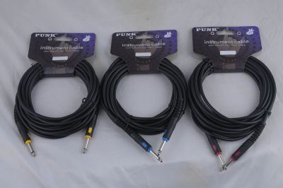 ‘【；】 Pure Black Guitar Cable Injection Head Noise Reduction Professional Guitar Connecting Line 3 Meters Electric Guitar Cable
