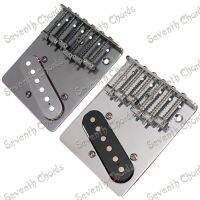 WK-A Set 6 String Saddle Bridge for TL Electric Guitar Replacement with Pickup / Chrome and Black for choose