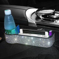 Crystal Car Seat Gap Crevice Storage Box Cup Gap Holder Organizer Auto Phone Crystal Diamond Phone Holder Interior Accessories