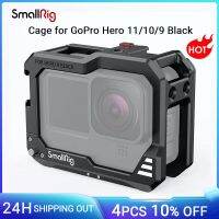 ชุดอุปกรณ์ขนาดเล็กสำหรับ Gopro Hero 9/10/11,กรง Vlog สีดำเข้ากันได้กับอะแดปเตอร์ไมโครโฟนอุปกรณ์โครงใส่กล้องพร้อม3084B รองเท้าเย็น