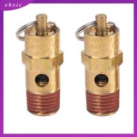 VHOIC 2Pcs 1/4ค่ะ วาล์วนิรภัยทองเหลือง 175 PSI เช็ควาล์วแอร์คอมเพรสเซอร์ ไม่เป็นสนิมง่าย ความดันบรรเทาเครื่องอัดอากาศ เครื่องอัดอากาศ