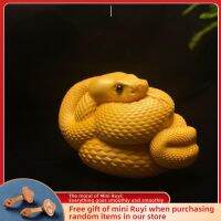 Taihang Cliff Cypress Wood Carved 【Bring Wealth and Good Luck 】 Zodiac Snake Home Decoration Office Accessories Car Ornaments