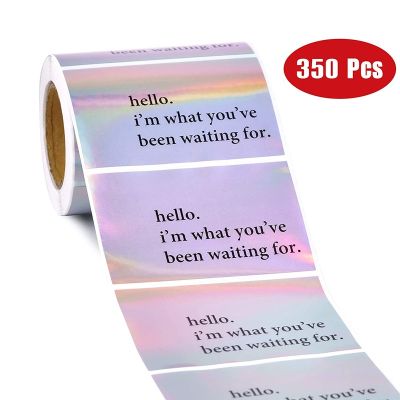 350Pcs/roll 50x80mm Rainbow Laser Label HELLO IM WHAT YOUVE BEEN WAITING FOR Waiting For You Sticker Label