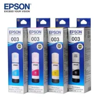 EPSON 003 หมึกแท้ 100% Original 4 สี BK, C, M, Y ไม่มีกล่อง ใช้กับเอปสันรุ่น L1110 L1210 L1216 L1250 L1256 L3100 L3101 #หมึกสี  #หมึกปริ้นเตอร์  #หมึกเครื่องปริ้น hp #หมึกปริ้น  #ตลับหมึก