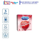 HCMBao cao su Durex Sensual Strawberry 3 bao