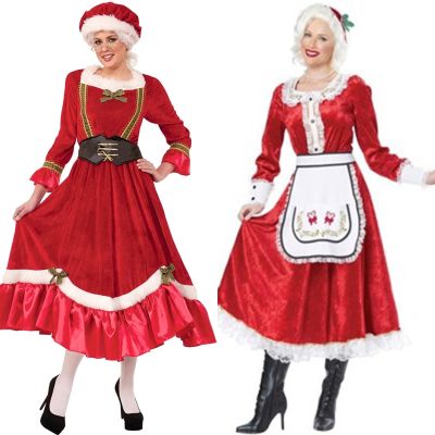 [Cos imitation] คริสต์มาสซานตาคลอสชุดคอสเพลย์สำหรับผู้ใหญ่แม่ยายสาวคริสต์มาสปีใหม่ซานตาคอสเพลย์เสื้อผ้าปาร์ตี้สวมใส่