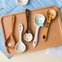 Childrens Ceramic Spoon Personality Cartoon Animal Drink Creative Household Mixing Tableware Serving Utensils