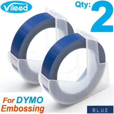 2pcs 9mm / 3/8 Embossing 3D Label Refill for DYMO Organizer Xpress 1610 1540 1880 12965 Motex Manual Labelmaker Printer Plastic Sticker Maker Print Refill Tape - 3m / 9.8 Length, Black / Blue / Green / Red / Yellow / Silver / Clear