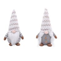 2-Piece Plush Doll Faceless Santa Claus Dwarf Doll Ornaments Christmas Tree Hanging Pendant Christmas Party Decorations