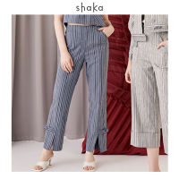 Shaka SS21 Cool Stripe Straight Pants-PN-S210510 กางเกงขายาวขอบเอวในตัว ทรงกระบอก