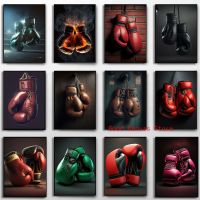 Boxing Gloves Vintage Canvas Painting Nordic Style Gym Posters and Prints Modern Wall Art Pictures For Room Home Decor Cuadros