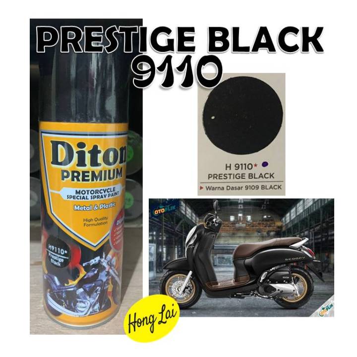 Cat Pilox Diton Premium Honda Scoopy Prestige Black 9110 Warna Hitam Kilap H Pilok Pylox Pylok 2551