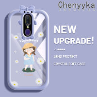 เคส Chenyyyka สำหรับ OPPO เคส F11 A9 A9X 2019การ์ตูนในฤดูร้อนที่น่ารักเด็กผู้หญิงกันกระแทกหลากสีเคสโทรศัพท์โปร่งใสสร้างสรรค์เลนส์กล้องถ่ายรูปสัตว์ประหลาดน้อยเคสซิลิโคนนิ่มน่ารัก