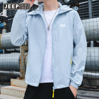 JEEP SPIRIT เสื้อโค้ทกันแดดแบบบางเฉียบสำหรับฤดูร้อนเสื้อผ้าผู้ชายทันสมัยไอซ์ซิลค์แห้งเร็วเสื้อโค้ทสไตล์กีฬากลางแจ้ง