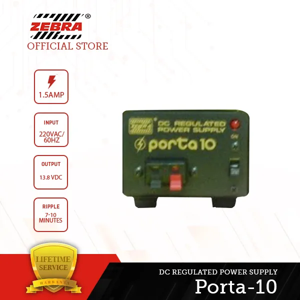 ZEBRA 1.5AMP DC Regulated Power Supply With Overvoltage and Overload