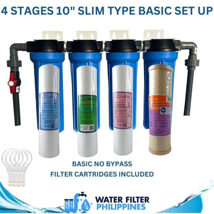 Water Filter 4 Stages 10SL Basic Set Up Blue Housing Residential ...