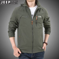 JEEP SPIRIT 1941แจ็คเก็ตผู้ชาย ESTD แจ็คเก็ตกีฬากลางแจ้งเสื้อกันลมเสื้อแจ็คเก็ตสำหรับปีนเขาทันสมัย (M-5XL)