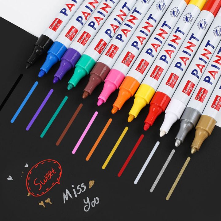 metal-fluorescent-pen-highlighter-12-colors-waterproof-fluorescent-pen-aliexpress