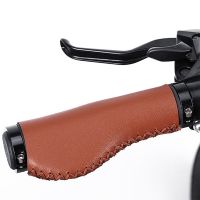 Bicycle Handlebar Cover Mountain road Cycling Bike MTB Grips Smooth Soft leather Aluminum alloy Anti-slip Handle Grip Cowhide Handlebars