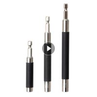 【CW】 80mm/120mm/140mm 1/4 quot; Screwdriver Bars Shank Sleeve Extension Guide Rod Magnetic Screw Bit Holder Retractable Bar