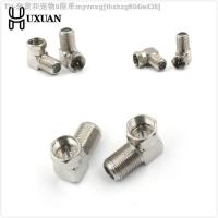 【CW】♣  5pcs Angled TV Cable Coaxial F Female Socket To Male Plug