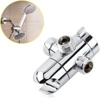 ✶ 3 Way Tee Connector Shower Adapter Adjustable Shower Head Diverter Valve Arm Mounted Shower Head Holder Bathroom Shower Valve