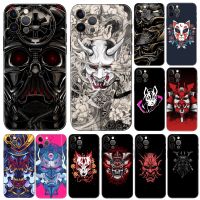 Samurai Oni Mask phone case for iphone 5 5s 2020se 6 6s 7 8 plus x 10 XR XS 11 12 13 mini pro MAX black tpu back cover