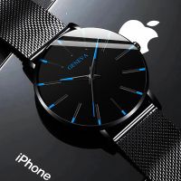 [Aishang watch industry]ผู้ชายแฟชั่น Minimalist Ultra Thin นาฬิกาสำหรับผู้ชาย Simple Business สแตนเลสตาข่ายเข็มขัดนาฬิกาควอตซ์ Relogio Masculino