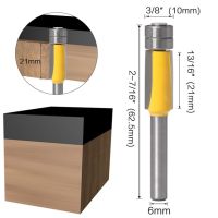 1Pc 6Mm ก้านคาร์ไบด์แนวราบตรงสม่ำเสมอตัดเราเตอร์บิตกับ2แบริ่ง Trimmer End Mill Woodwork เครื่องมือเครื่องตัดมิลลิ่ง