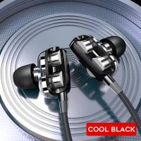 2023หูฟัง Hifi มีสาย3.5Mm Quad Music Bass ชุดหูฟังหูฟังนักวิ่งไมโครโฟน Hd หูฟังสเตอริโอ