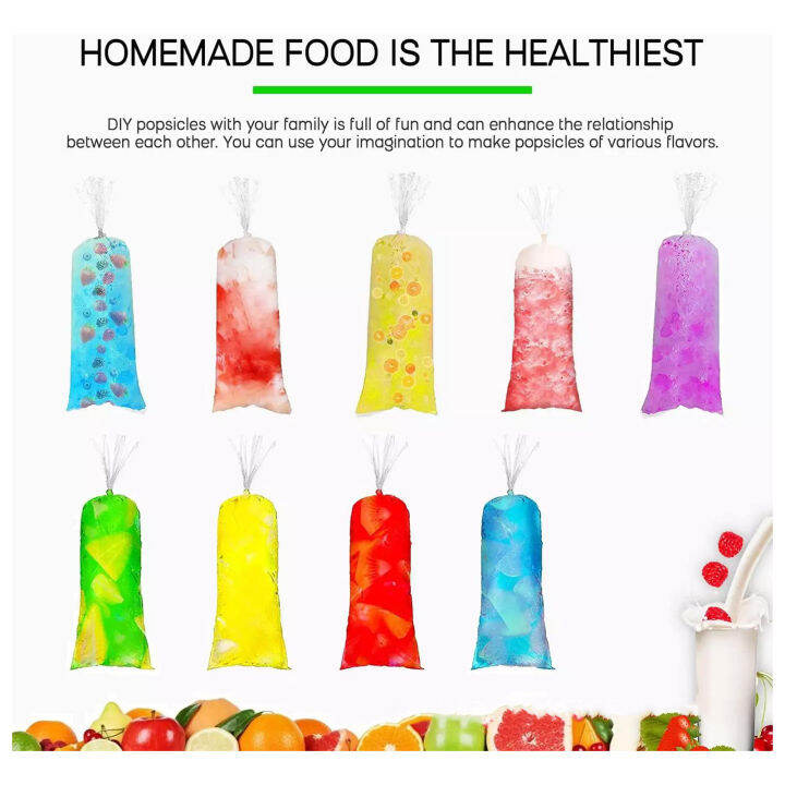 Disposable Ice Popsicle Mold Bags DIY Leakproof Popsicle Bags with