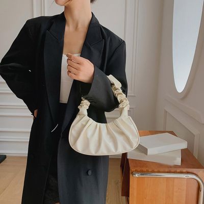 Pleated Handbags Women  39;s Color Handbags Pu Leather Fashion Shopping Bags Bags Armpit Shoulder Mini Bags Top-handle Casual R6x6 【MAY】