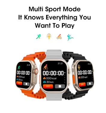 【พร้อมสต็อก】M8 Ultra Max หน้าจอสมาร์ทวอทช์ Sports Watch IP67 กันฝุ่นและกันน้ำ บลูทูธ โทรได้