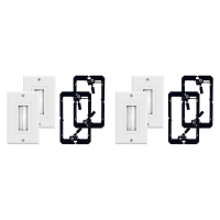 4-Pack Brush Wall Plate with Single Gang Low Voltage Mounting Bracket Cable Pass Through Insert for Speaker Wire