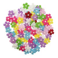 (100 Pcs/pack) 25mm Mixed Color Pearl Petals Costume Decoration Handmade Diy Crafts Girl Headdress Dress Up Artificial Flower