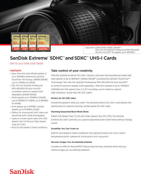 sandisk-extreme-sd-card-32gb-speed-100mb-s-เขียน60mb-s-sdsdxvt-032g-gncin-เมมโมรี่-การ์ด-แซนดิส-ประกัน-lifetime-synnex