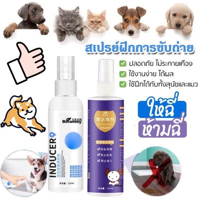 BHQ PET  สเปรย์ฝึกการขับถ่าย ให้ฉี่ ห้ามฉี่ สำหรับสัตว์เลี้ยง ฉีดตรงไหนได้ผลตรงนั้น ปลอดภัยไร้สารตกค้าง แมว สุนัข หมา 120 ml