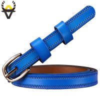 Narrow genuine leather belts for women Fashion Pin buckle waist belt female for jeans Cow skin girdle for dresses width 2.3 cm