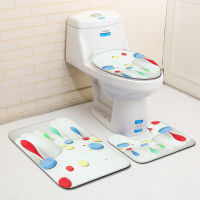 Entrance Doormat Toilet Seat Cover Water Absorption 3Pcs Set Carpets Decoration Home Bath Non-Slip Floor Mat Printing Rug Custom