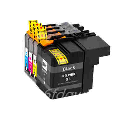 4 Pack LC539XL BK LC535XL C M Y for Brother Full Set Print Ink Cartridge Compatible with DCP-J100 DCP-J105 MFC-J200 Color Inkjet Printer - LC539 XL Black LC539XL-BK LC535 XL LC535XL-C Cyan LC535XL-M Magenta LC535XL-Y Yellow High Capacity / Yield