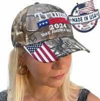 หมวกแก๊บผลิตในสหรัฐอเมริกา Mersinni Trump 2024 MAGA Camo Embroidered Hat Keep Make America Great Again Cap Made in USA