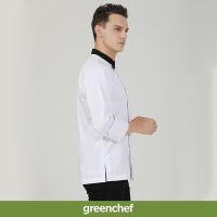 GreenChef Caper Long Sleeve Chef Jacket Baju Chef Putih